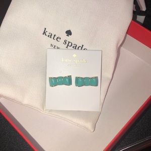 Kate Spade blue bow stud earrings